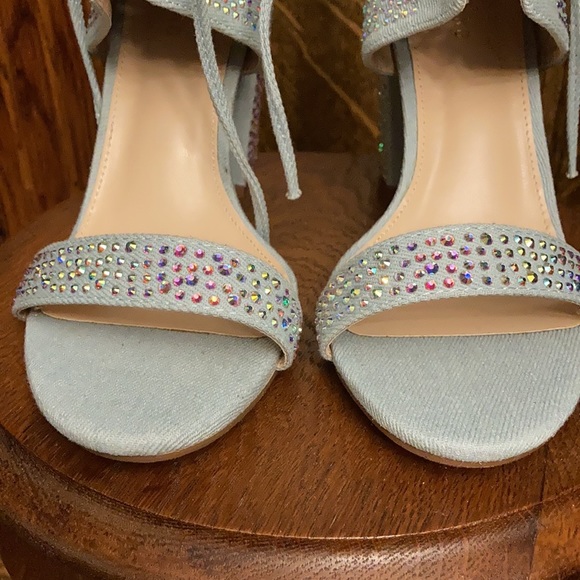 Pair of Azalea Wang embellished to the nines peep toe boots size 8. Style JACQ. - Picture 7 of 8